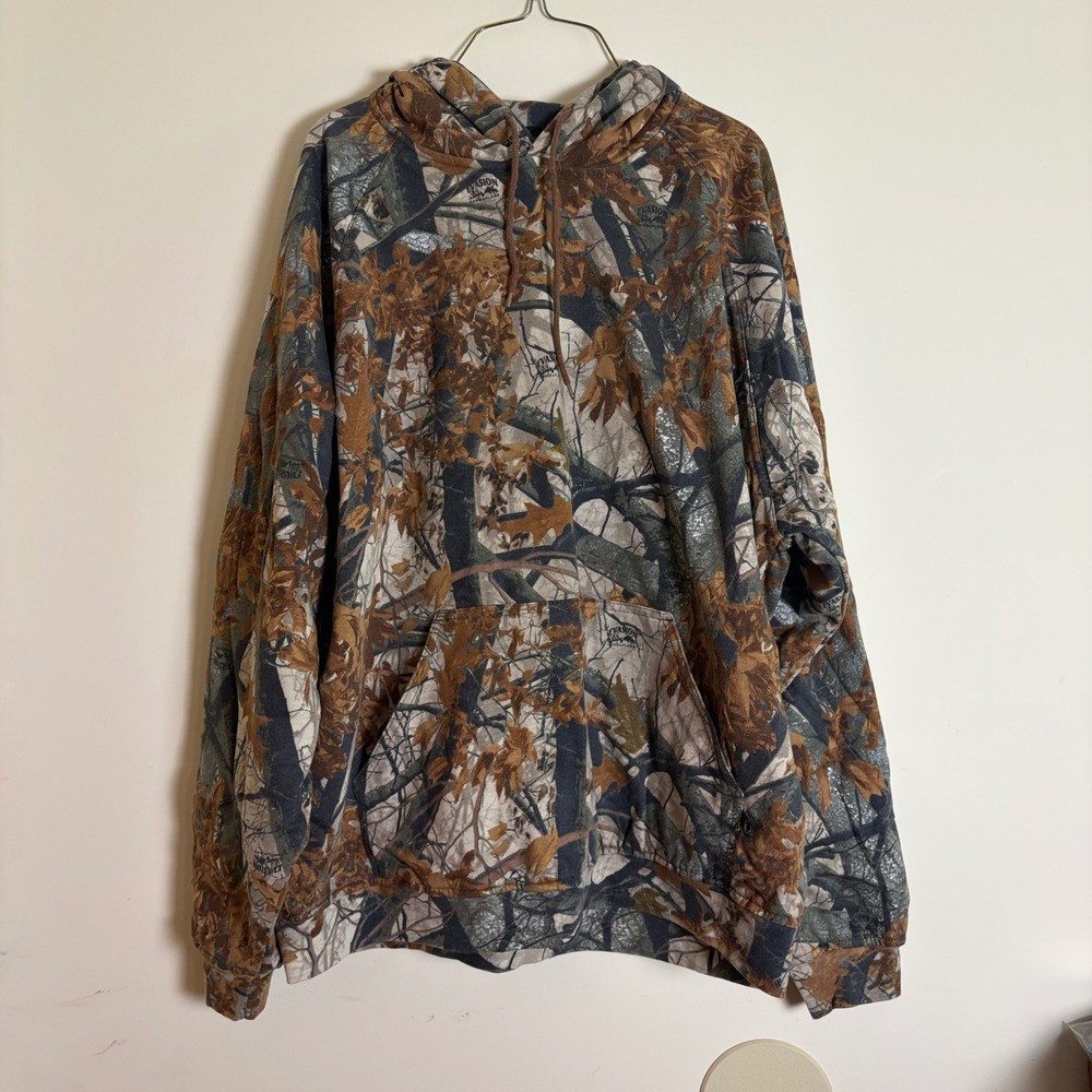 Berne Evasion Camo Hoodie Mens XL Regular Thermal Lined Hunting Pullover